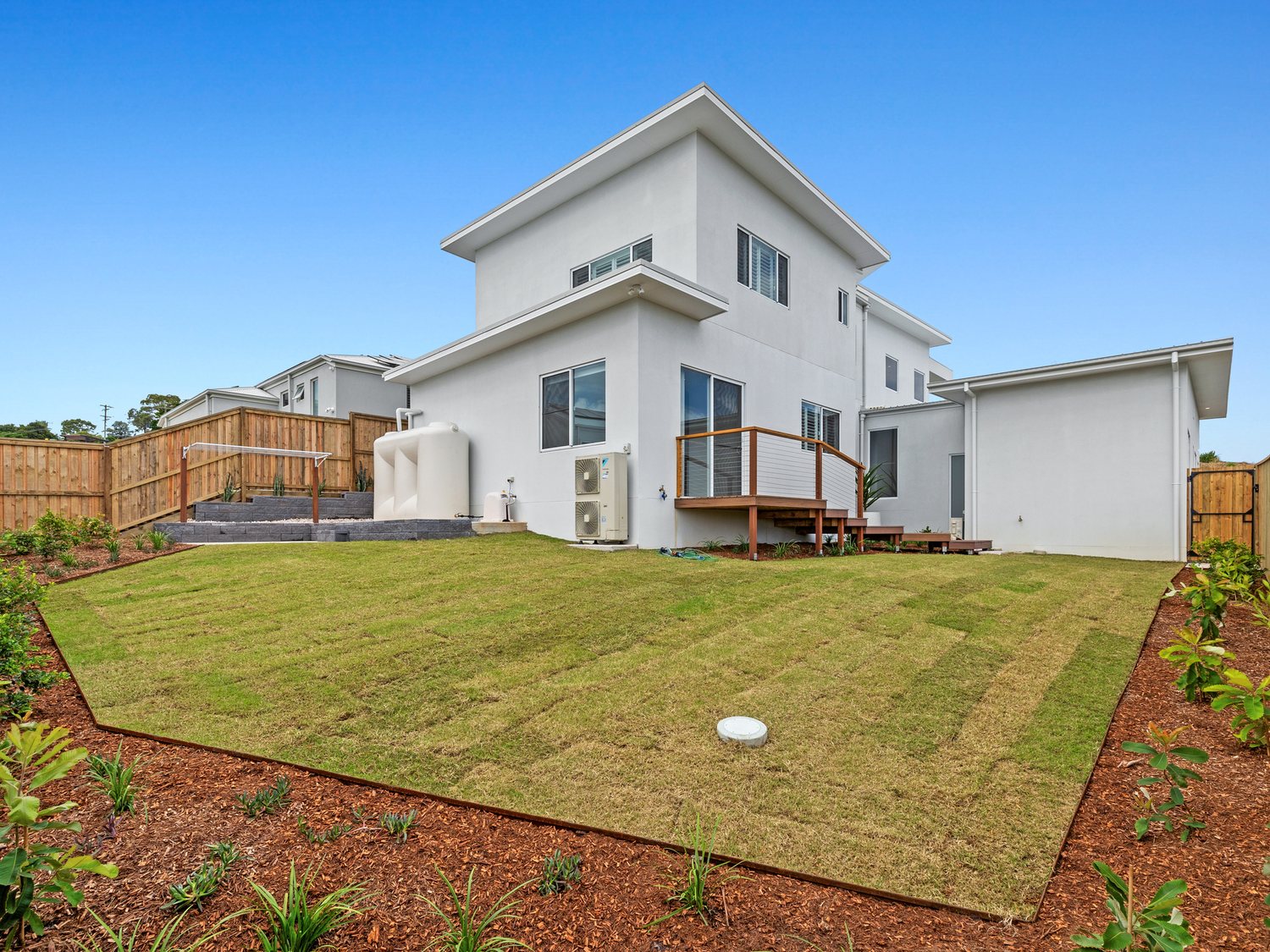 The completed Terranora home with its granny flat alongside